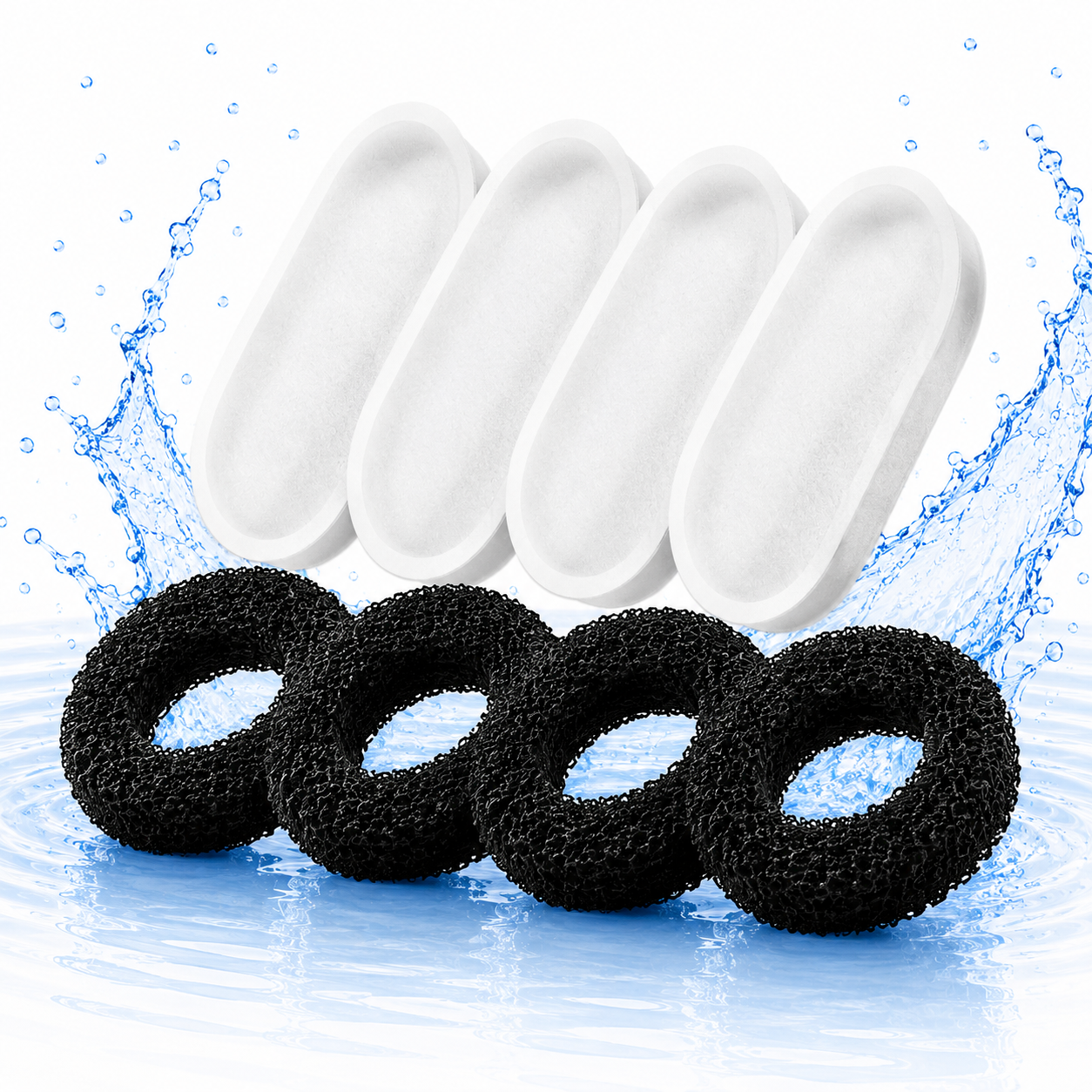2x 4's W1 Pet Water Fountain Replacement Filters