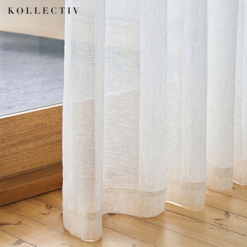 2x Ali Textured Weave Sheer Eyelet Curtains