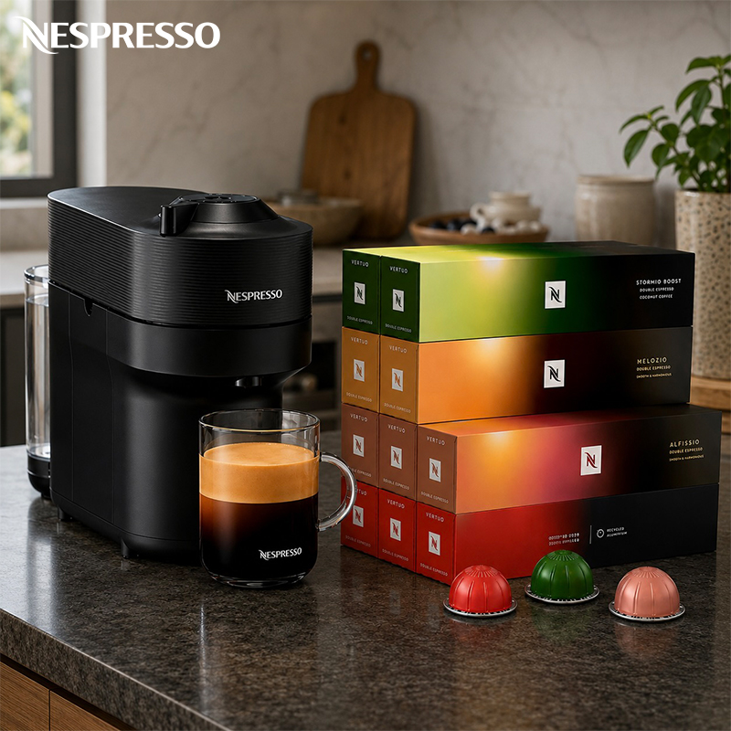 Vertuo POP Coffee Machine with 3x Coffee Sleeves Bundle
