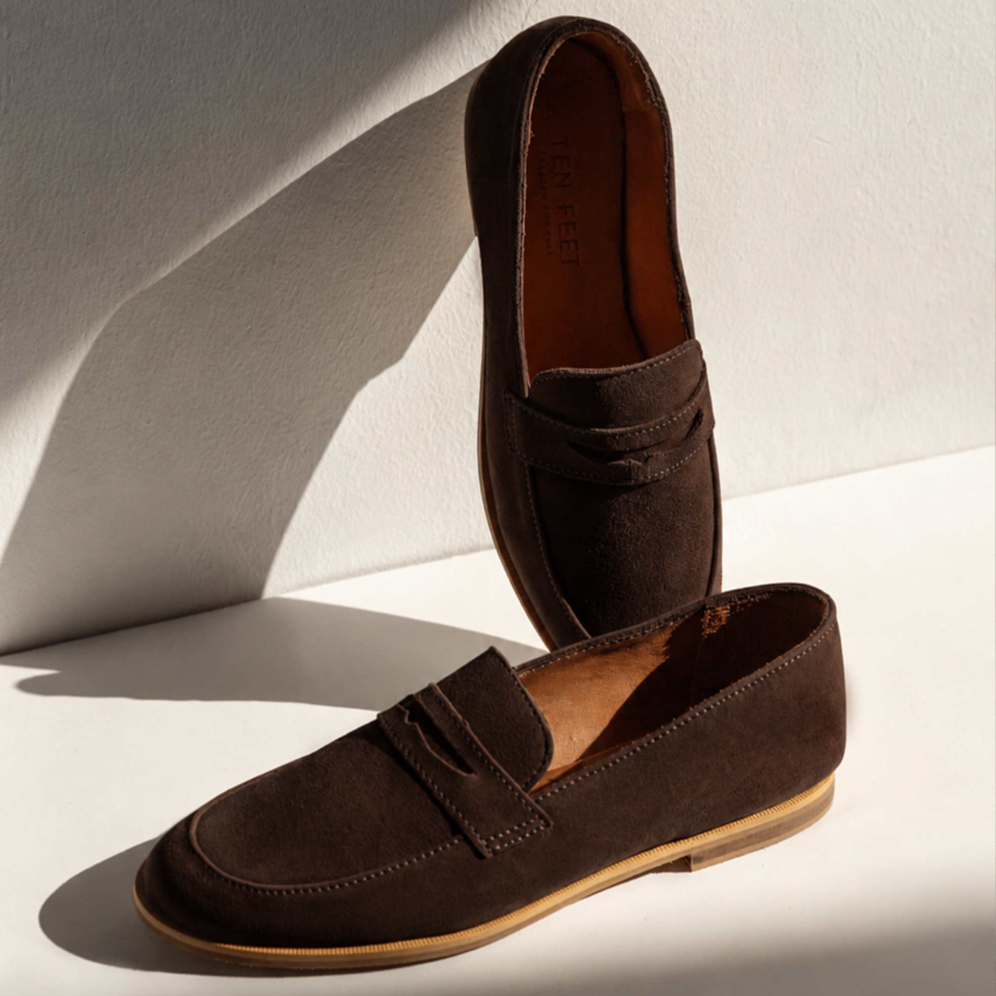 Ladies Cocoa Suede Genuine Leather Ruby Loafers