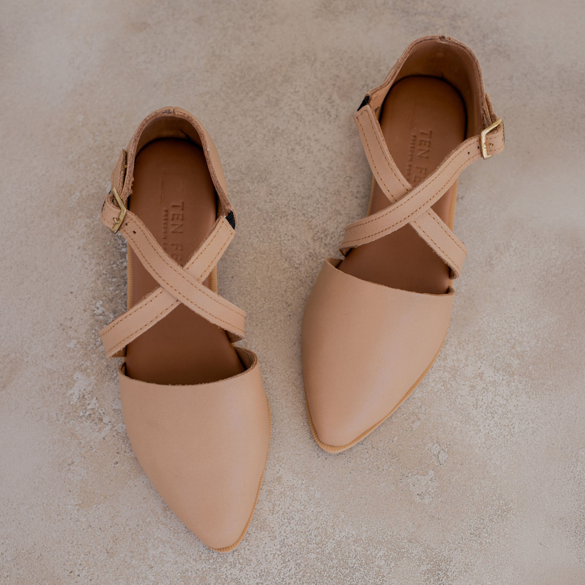 Ladies Beige Genuine Leather Nola Shoes