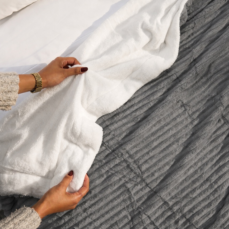 Sherpa Fleece Throw Blanket