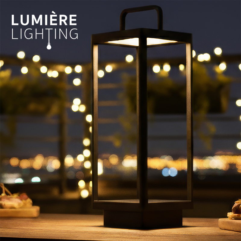 Matte Black Aluminum Outdoor Solar Lantern