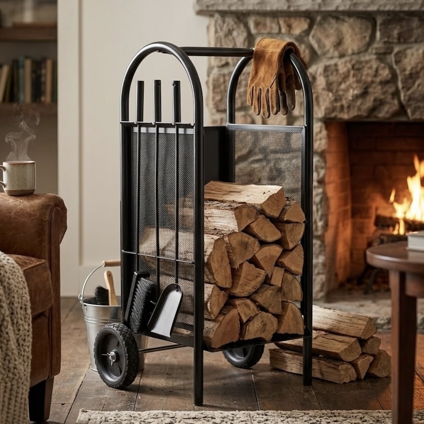 Carbon Steel Fireplace Trolley