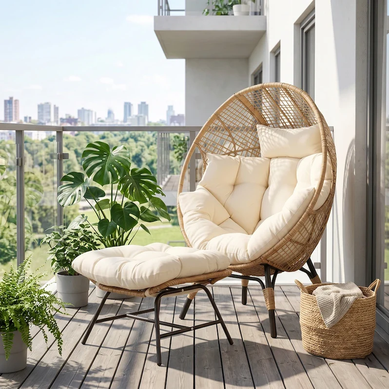 Charlotte Egg Chair with Foot Rest