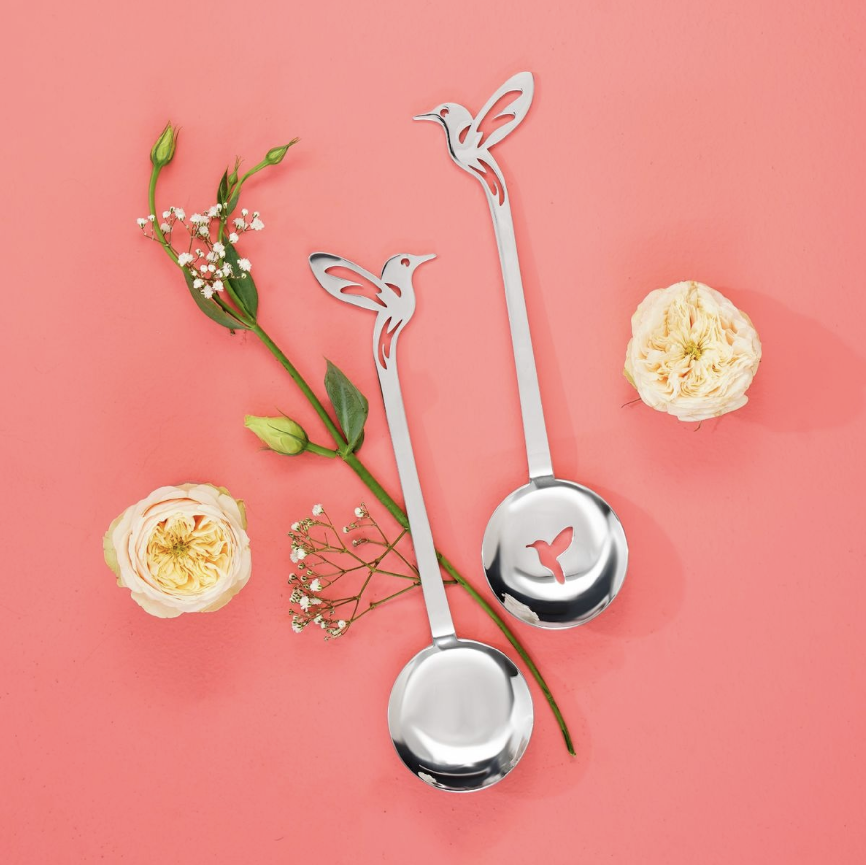 Hummingbird Salad Server Set