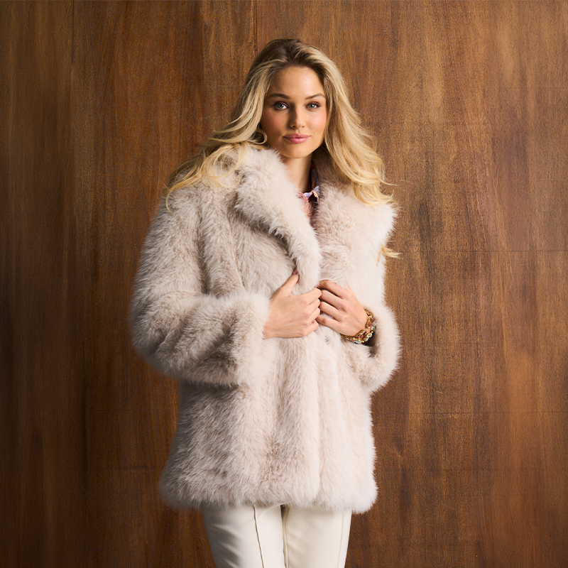 Ladies Mink Hunter Faux Fur Coat