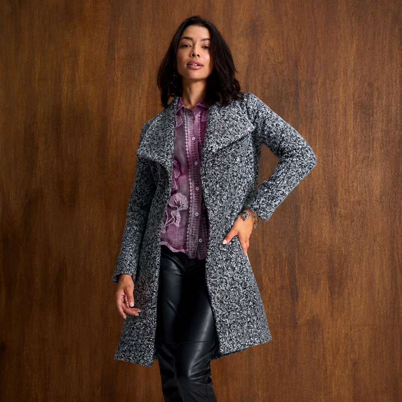 Ladies Willow Charcoal Wrap Coat