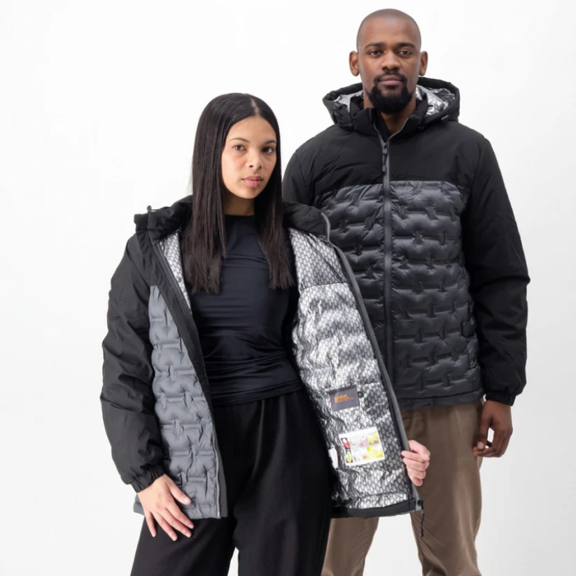 Unisex Colour Block Thermally Lined Hooded Puffer Jacket