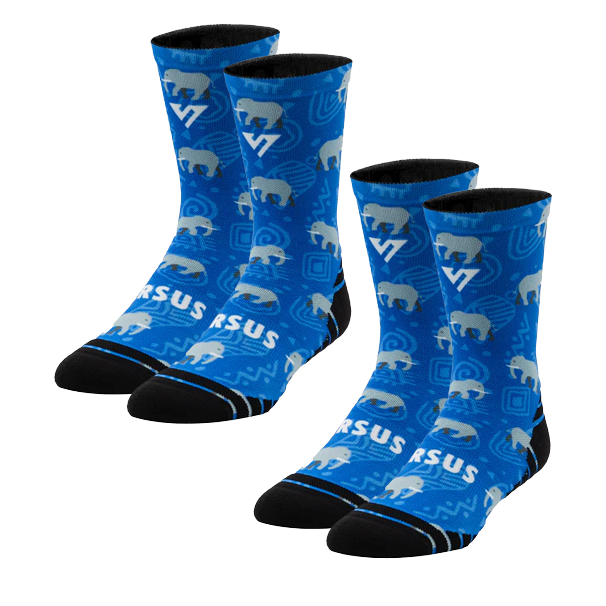2x Pairs of Unisex Elephant Active Crew Socks