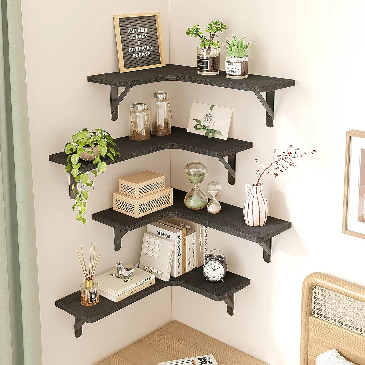 5-Piece Corner Wall Floating Shelves