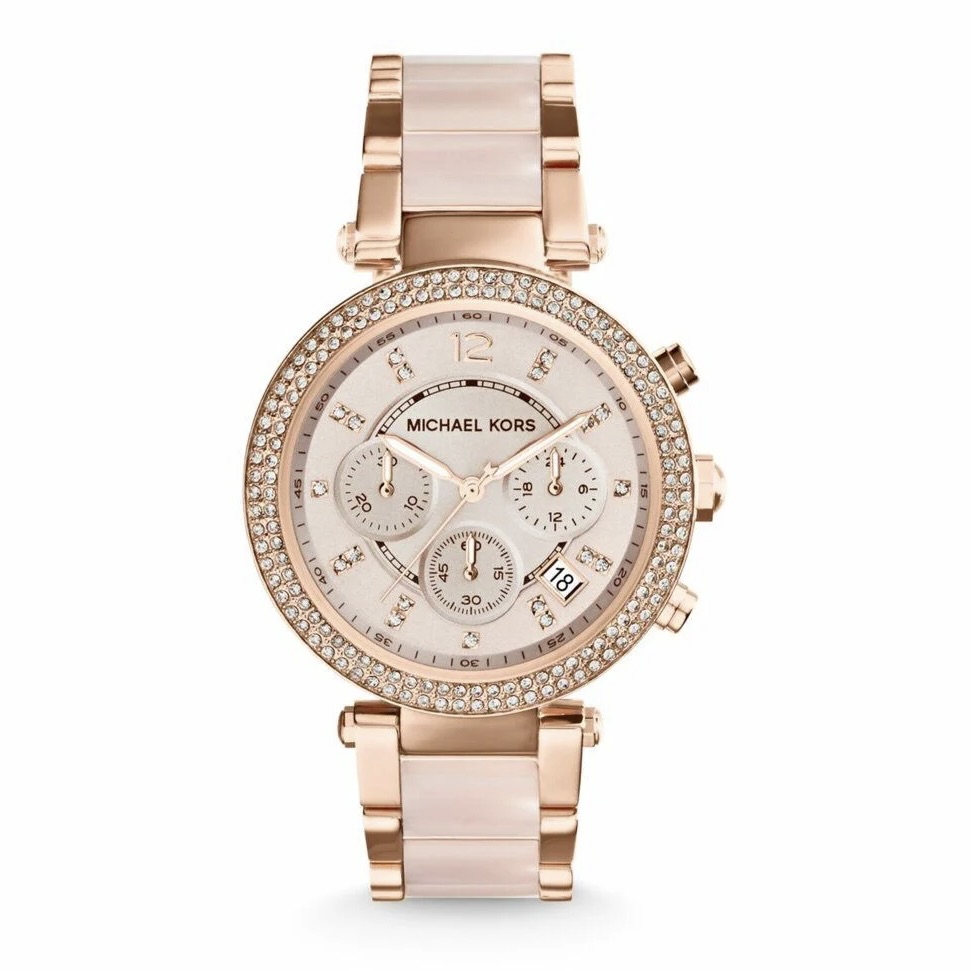 Ladies Parker Rose Gold Round Mixed Watch