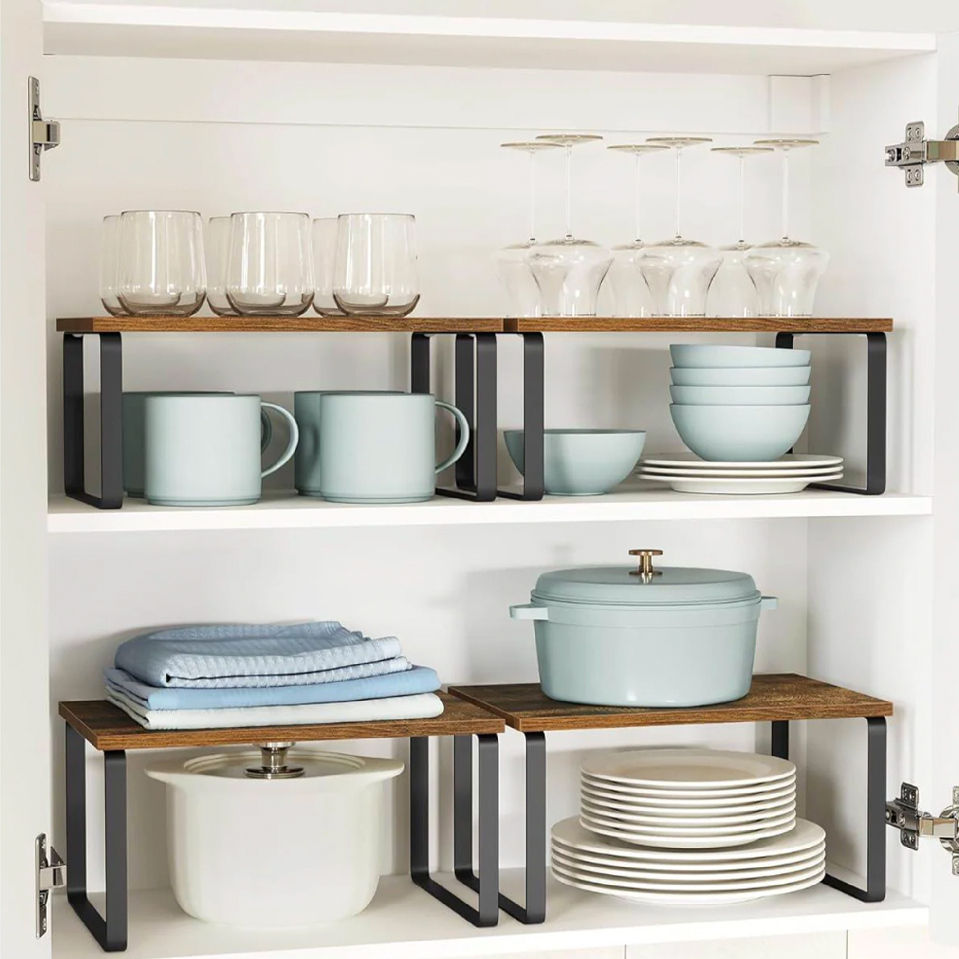 4-Piece Rustic Wooden Storage Stands