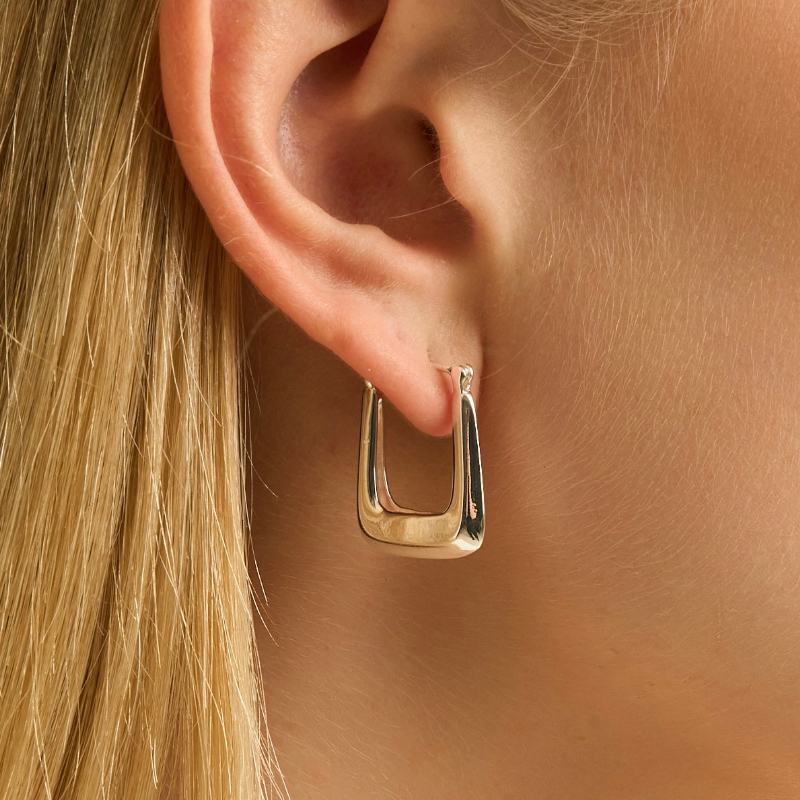 Plated Square Hoop Earrings