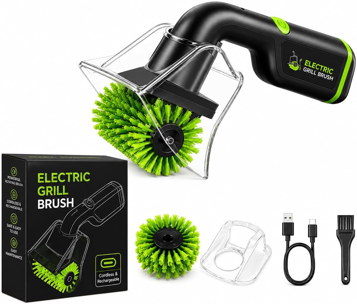 Rechargeable Cordless Electric Grill Cleaning Brush