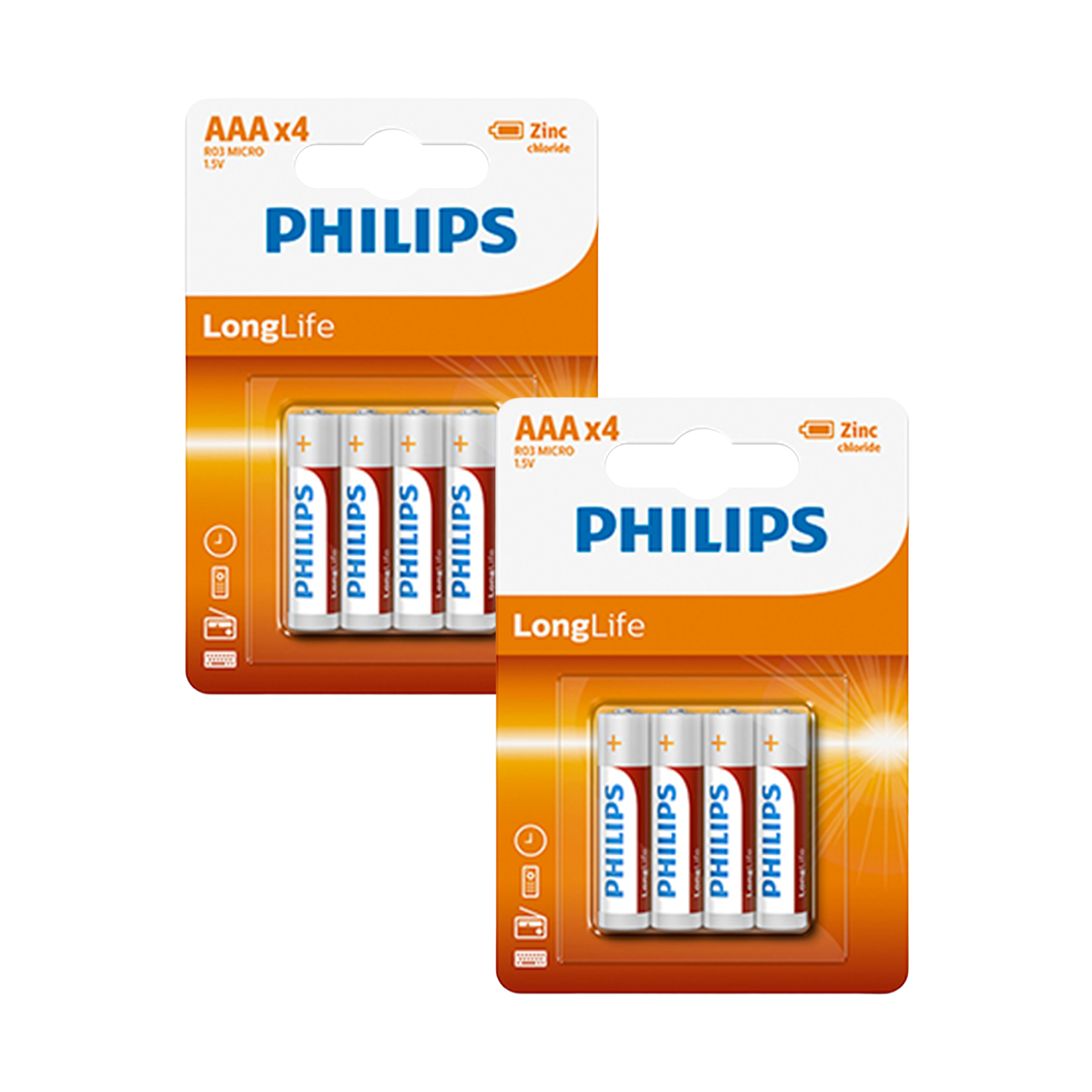 2x 4's 1.5V Longlife Zinc Batteries