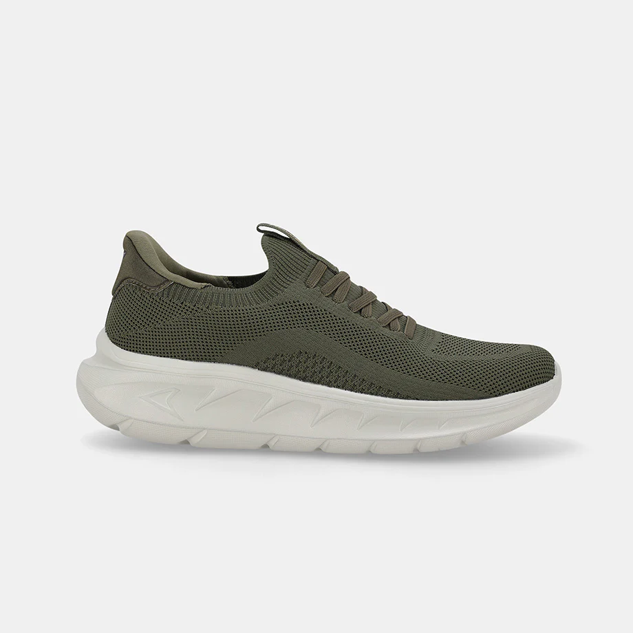 Men's Journey Military Green Slip-On Running Shoe