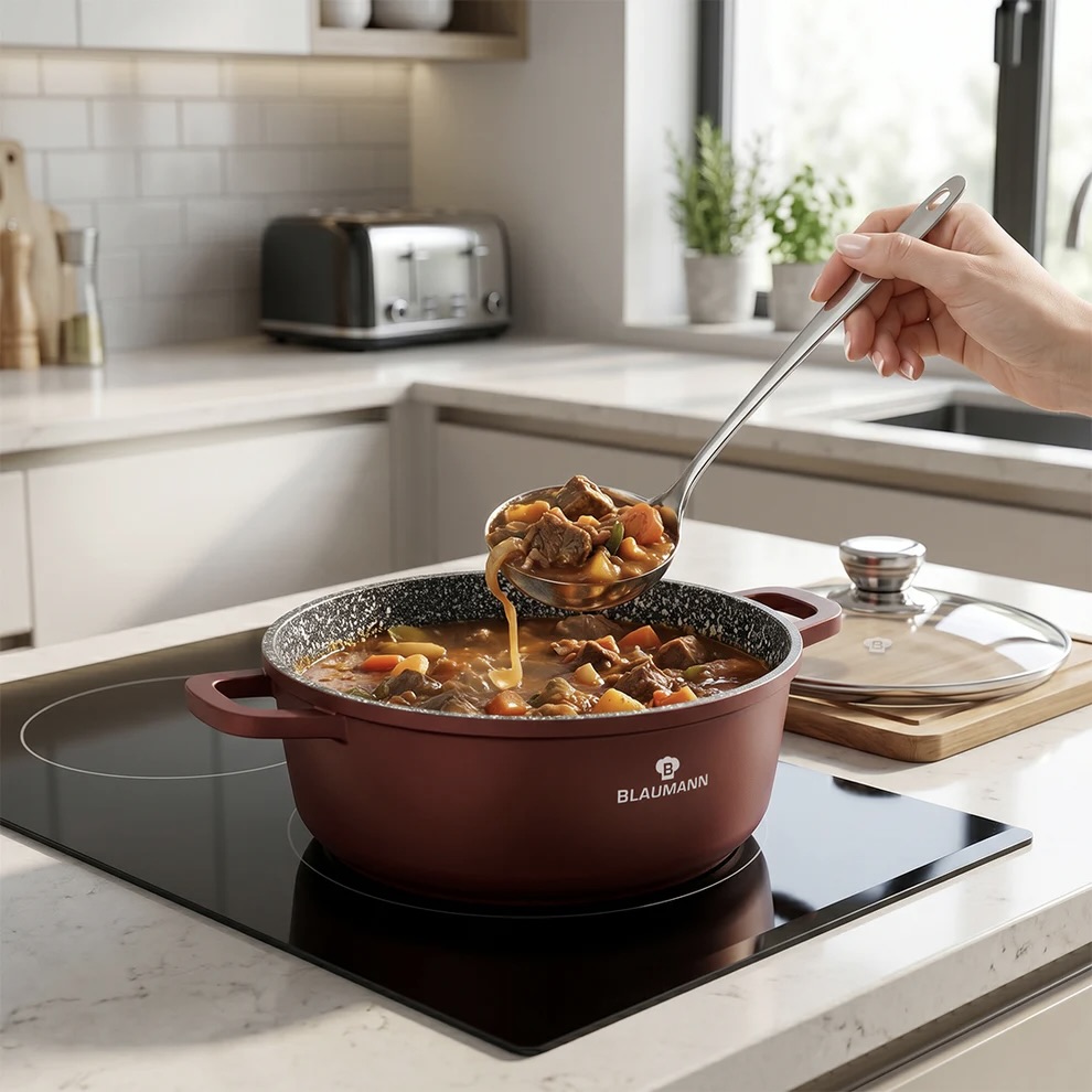 20cm Cera Stone Ceramic Non-Stick Casserole with Lid
