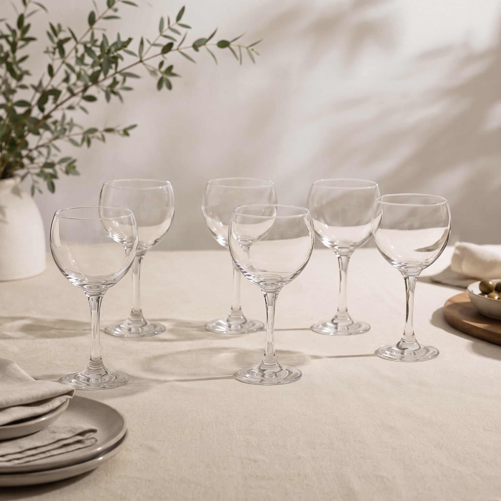 6x 190ml Wine Glasses