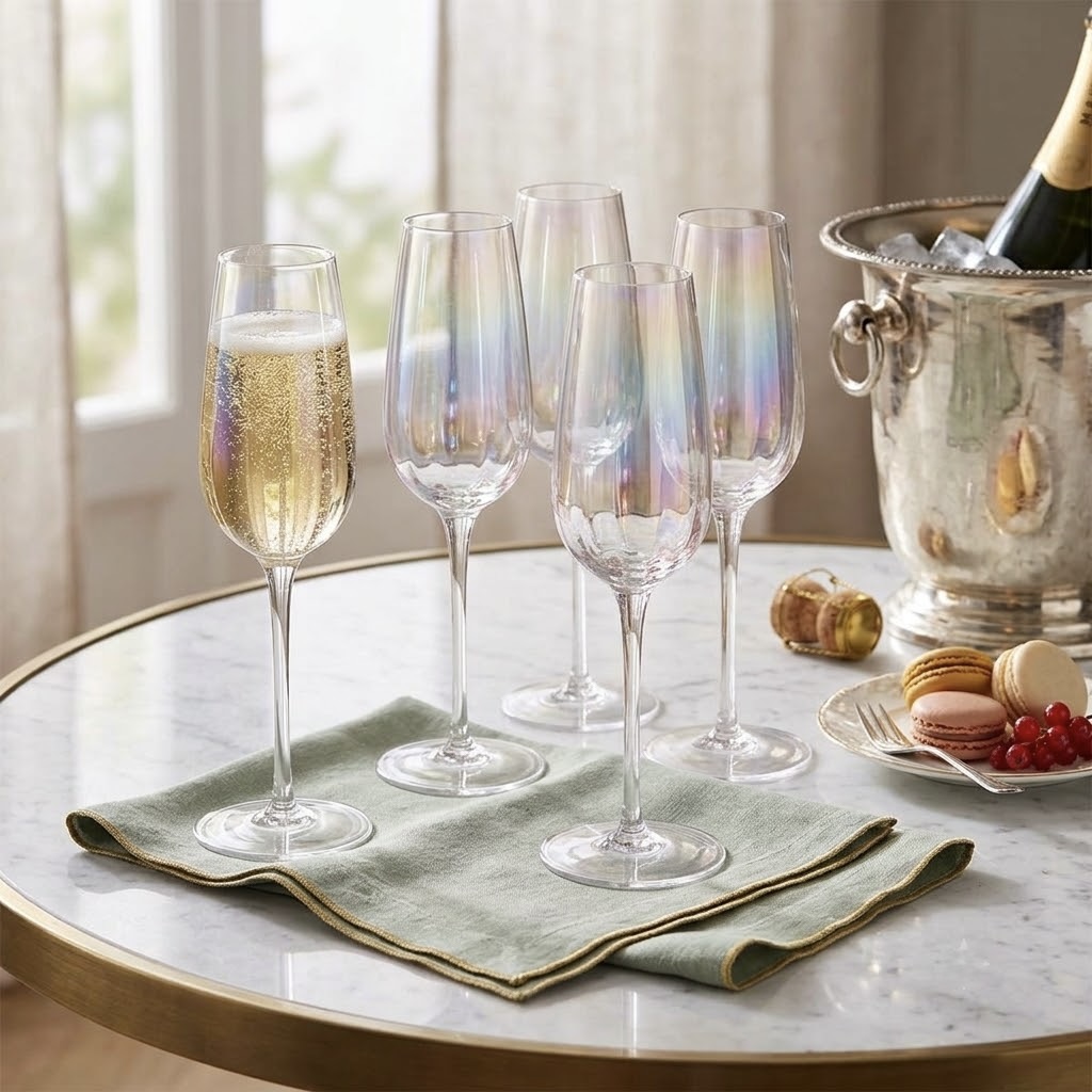 4x 250ml Pearl Champagne Flutes