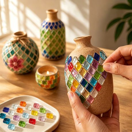 356-Piece Crystal Glass Mosaic Tile Set