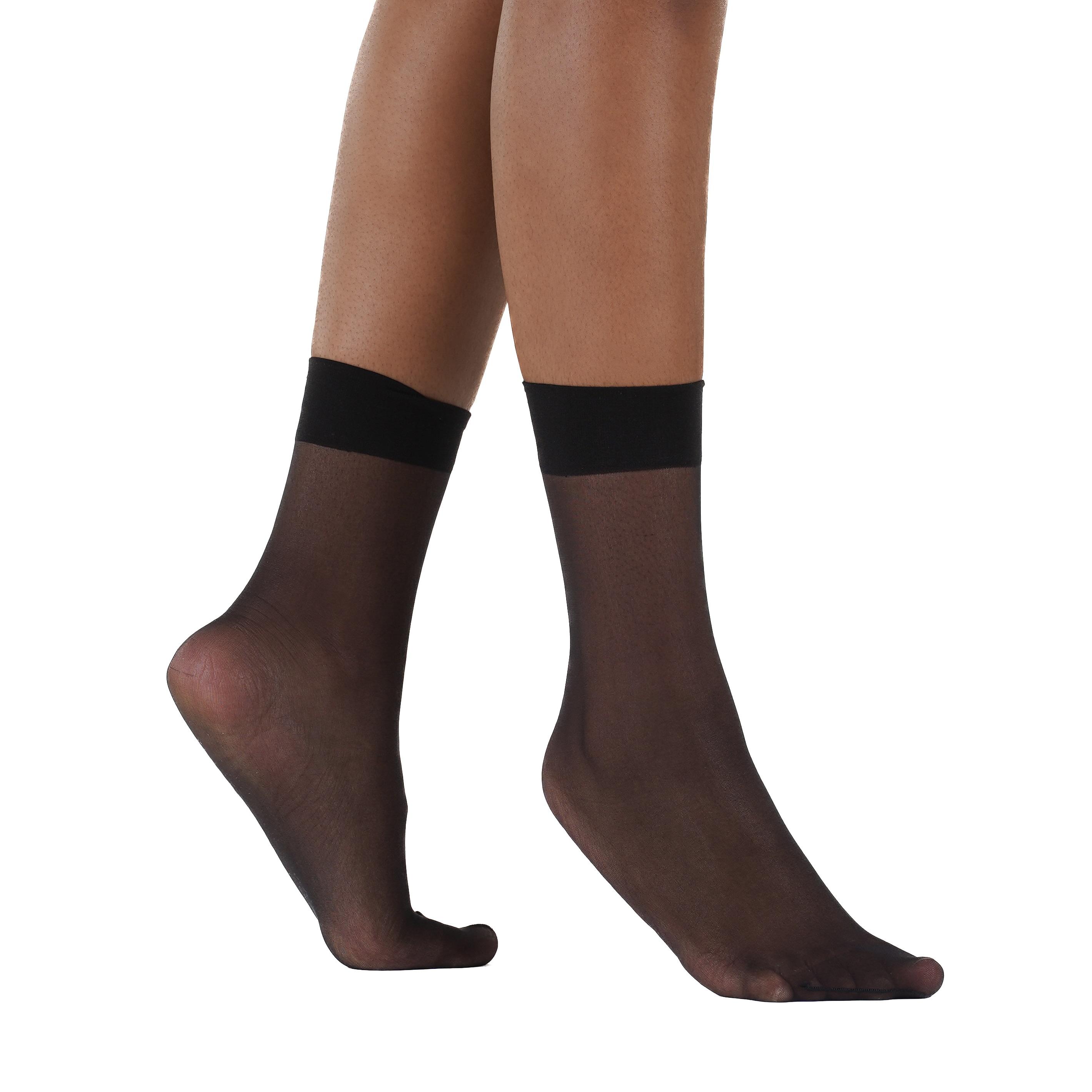 5x Pairs of Ladies Black Sheer Anklet Tights