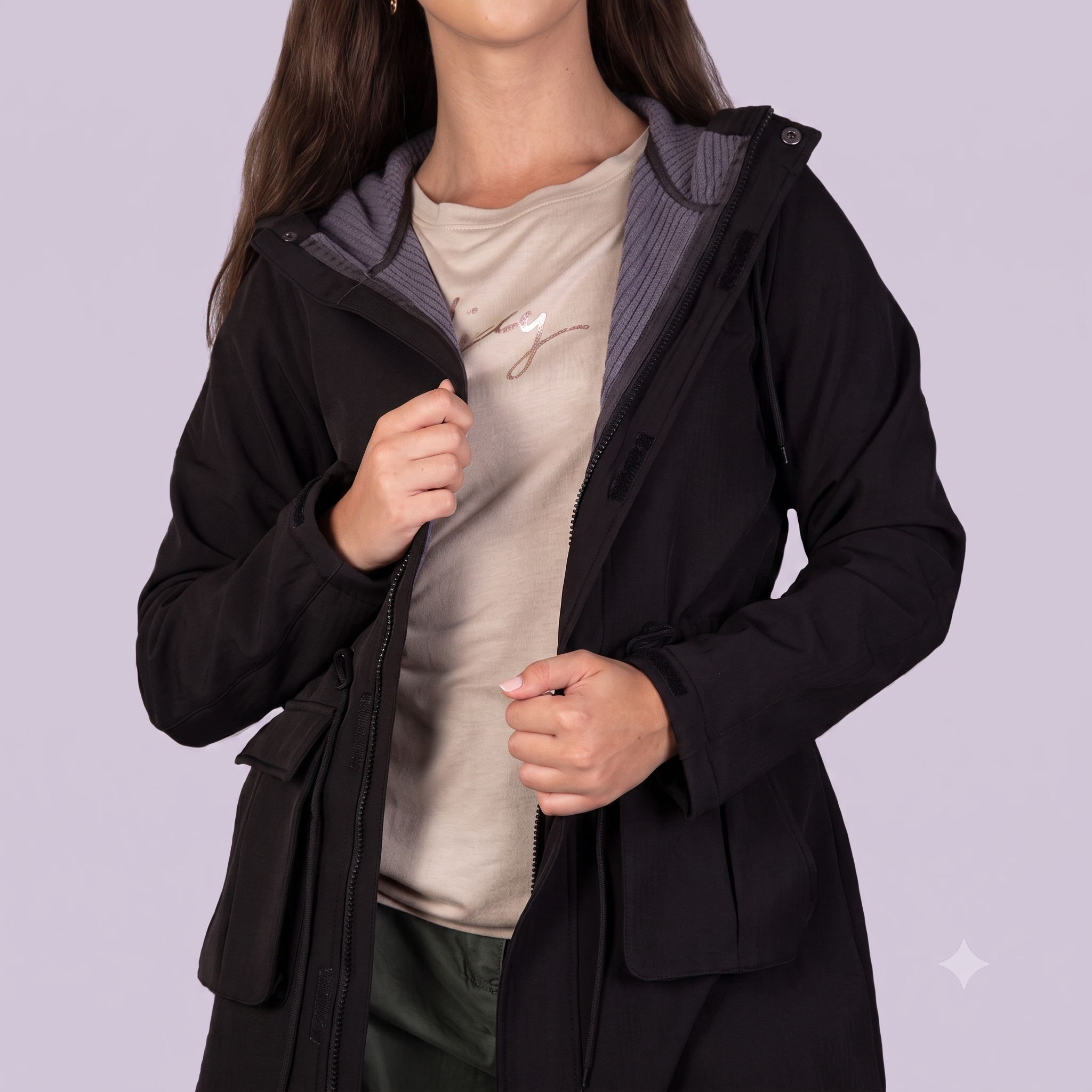 Ladies Waterproof Softshell Parka Jacket