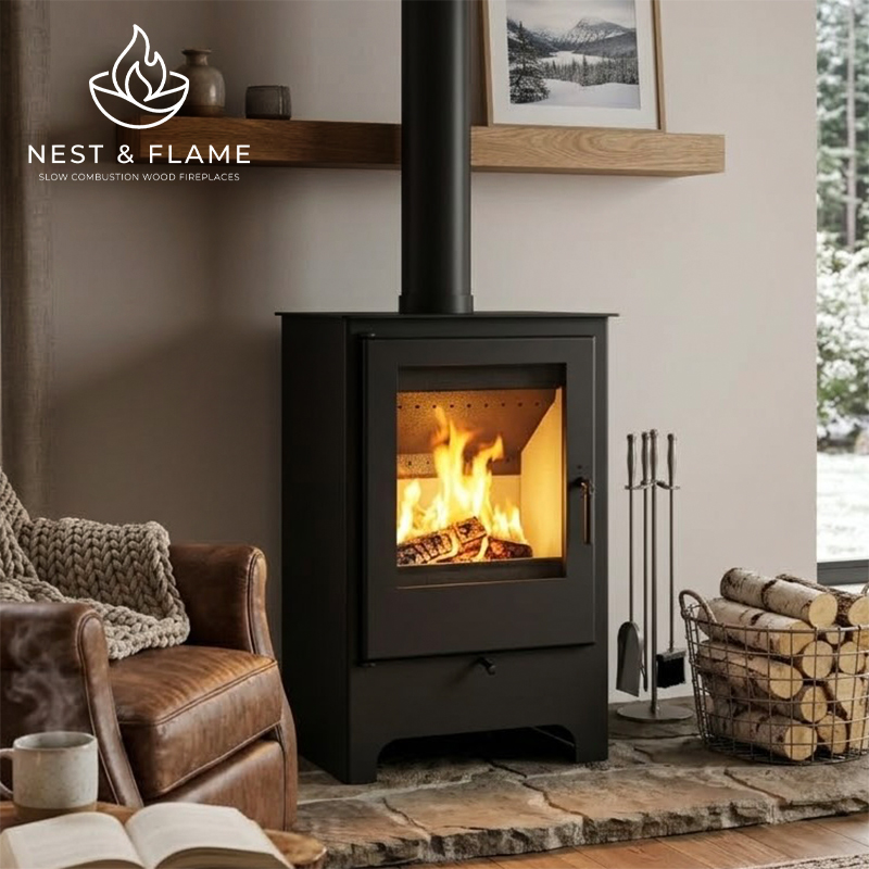 Lava Heat Slow Combustion Wood Fireplace