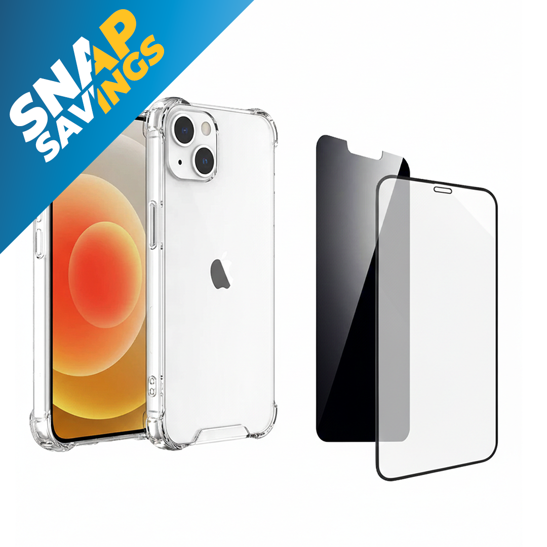 1x Case, 1x Matte Privacy and 1x Black Edged Screen Protector for iPhone or Samsung