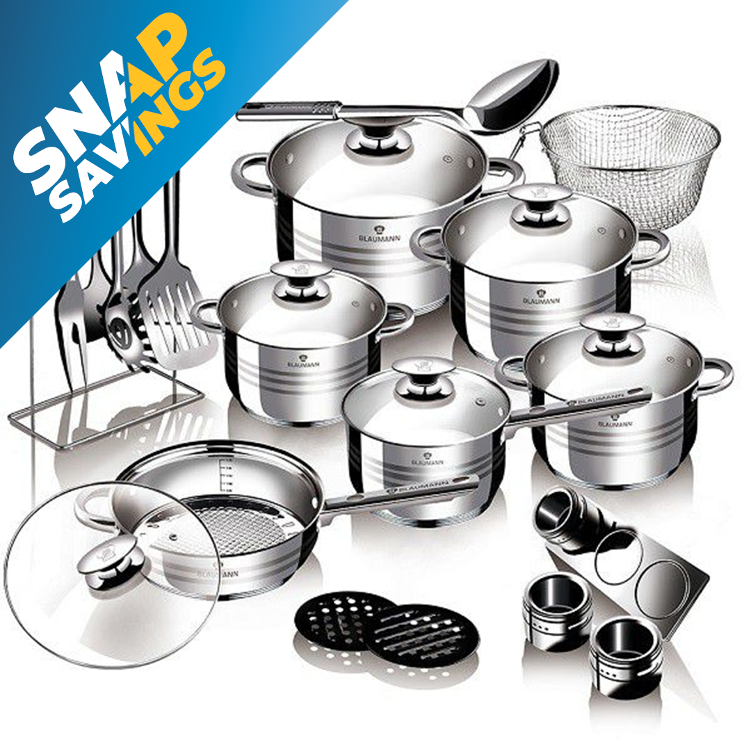 27-Piece Stainless Steel Induction Bottom Jumbo Cookware Set