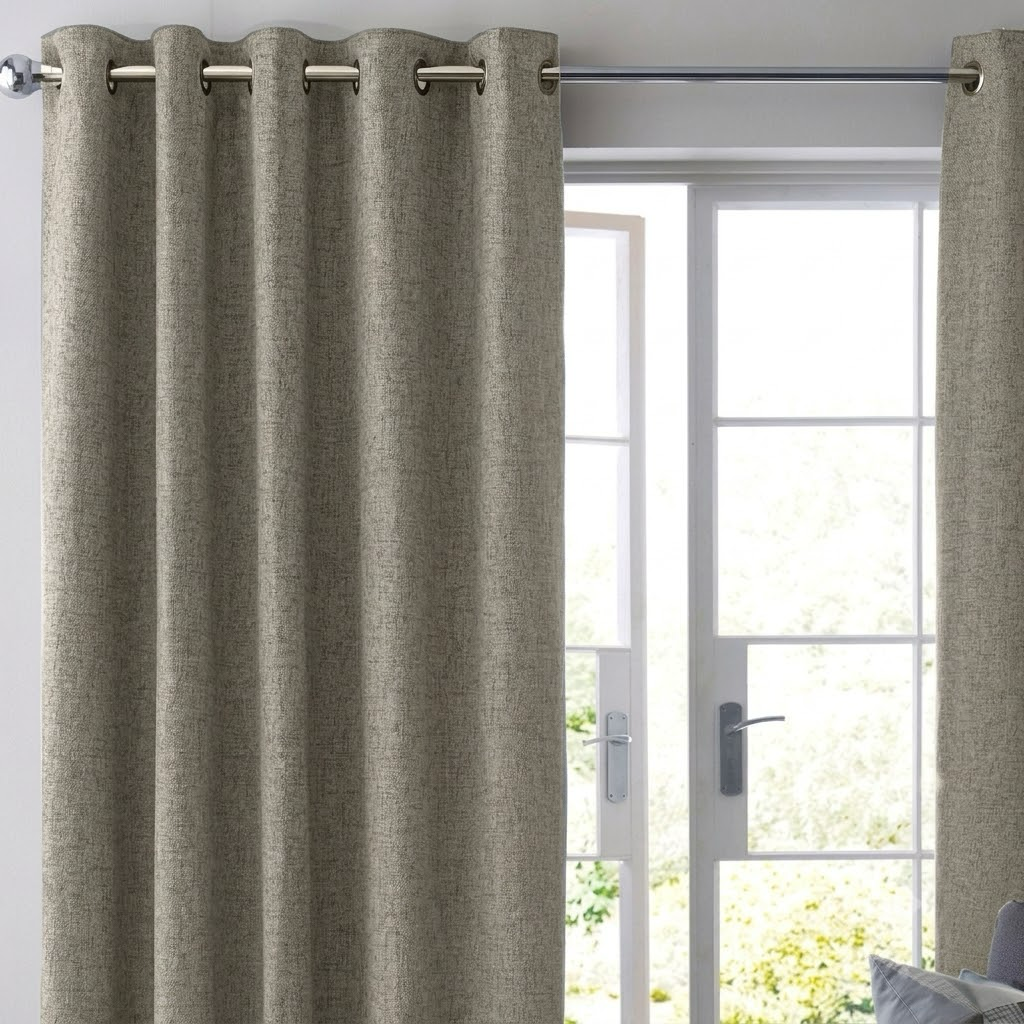 California Block Out Eyelet Double Woven Curtains