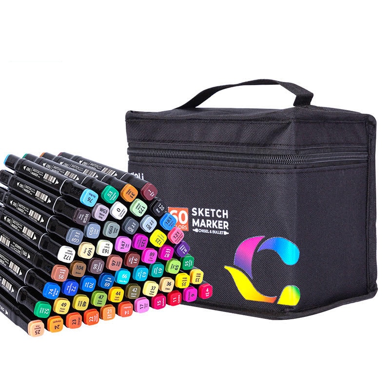 Dual Tip Sketch Marker Set with Carry Bag