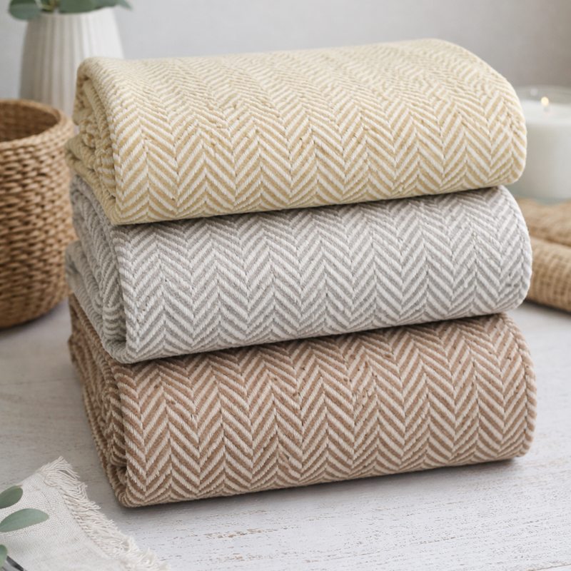 100% Cashmere Chevron-Woven Scarf