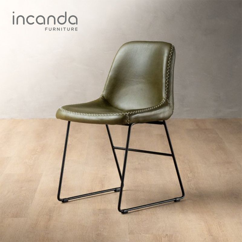Hand-Stitched Full-Grain Leather Dining Chair