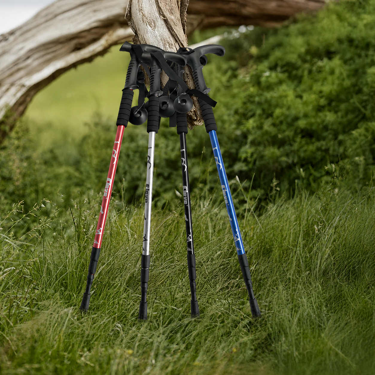 2x Aluminum Hiking Trekking Poles
