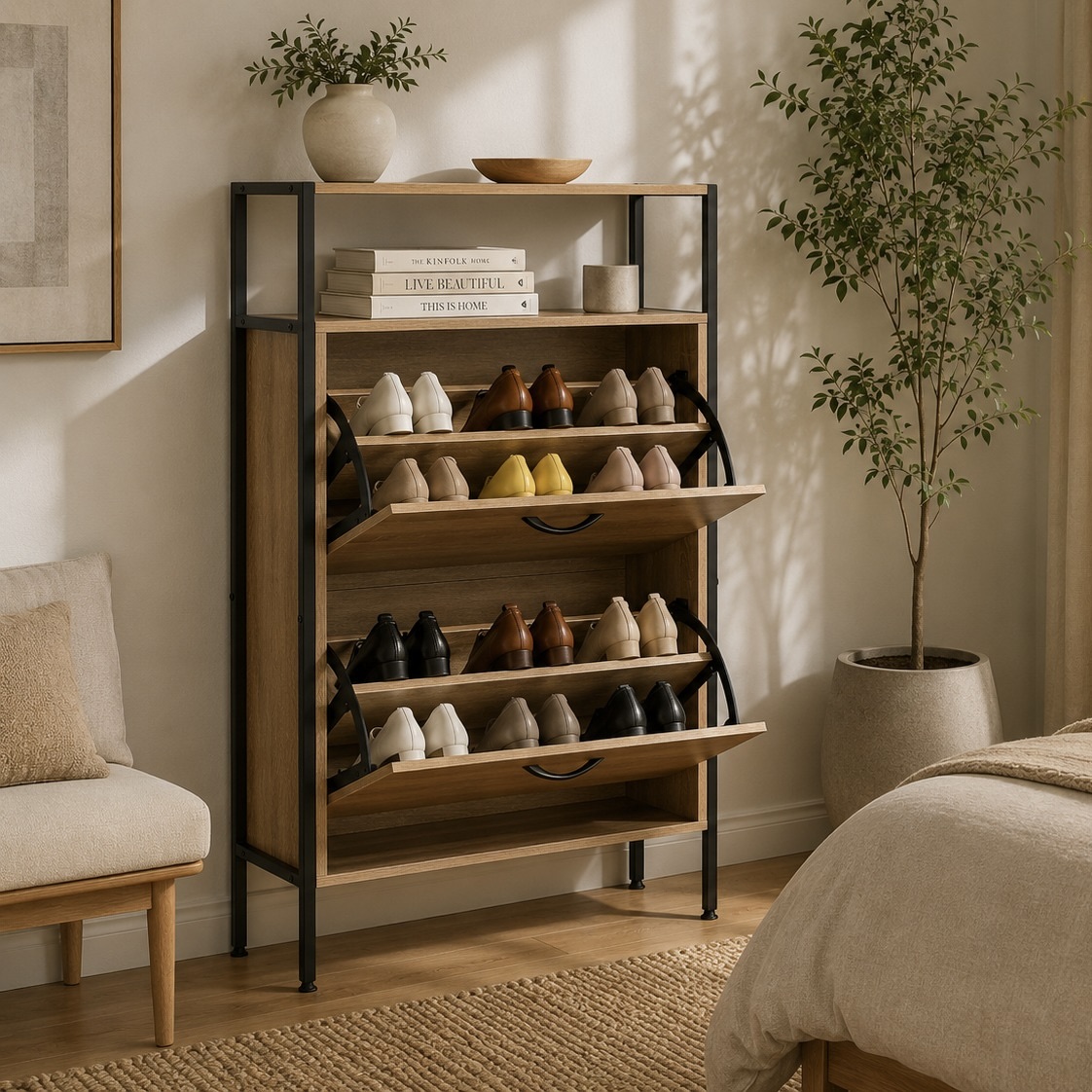 2-Tier Basel Shoe Cabinet