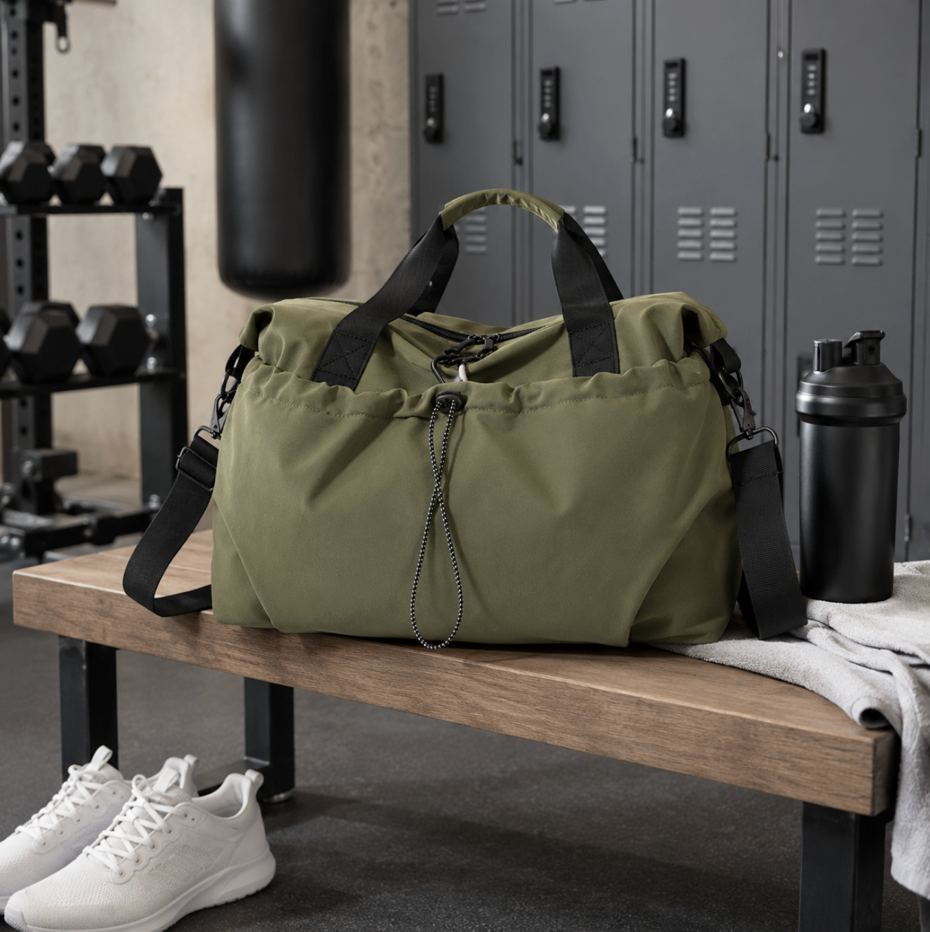 Wet and Dry Gym Duffel Bag with Adjustable Strap