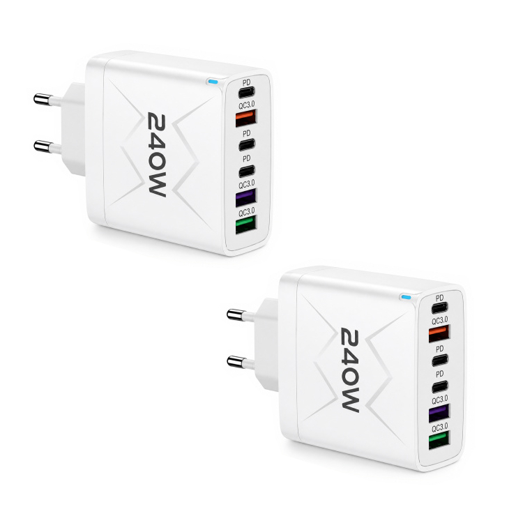 2x 240W 6-Port Wall Fast-Chargers
