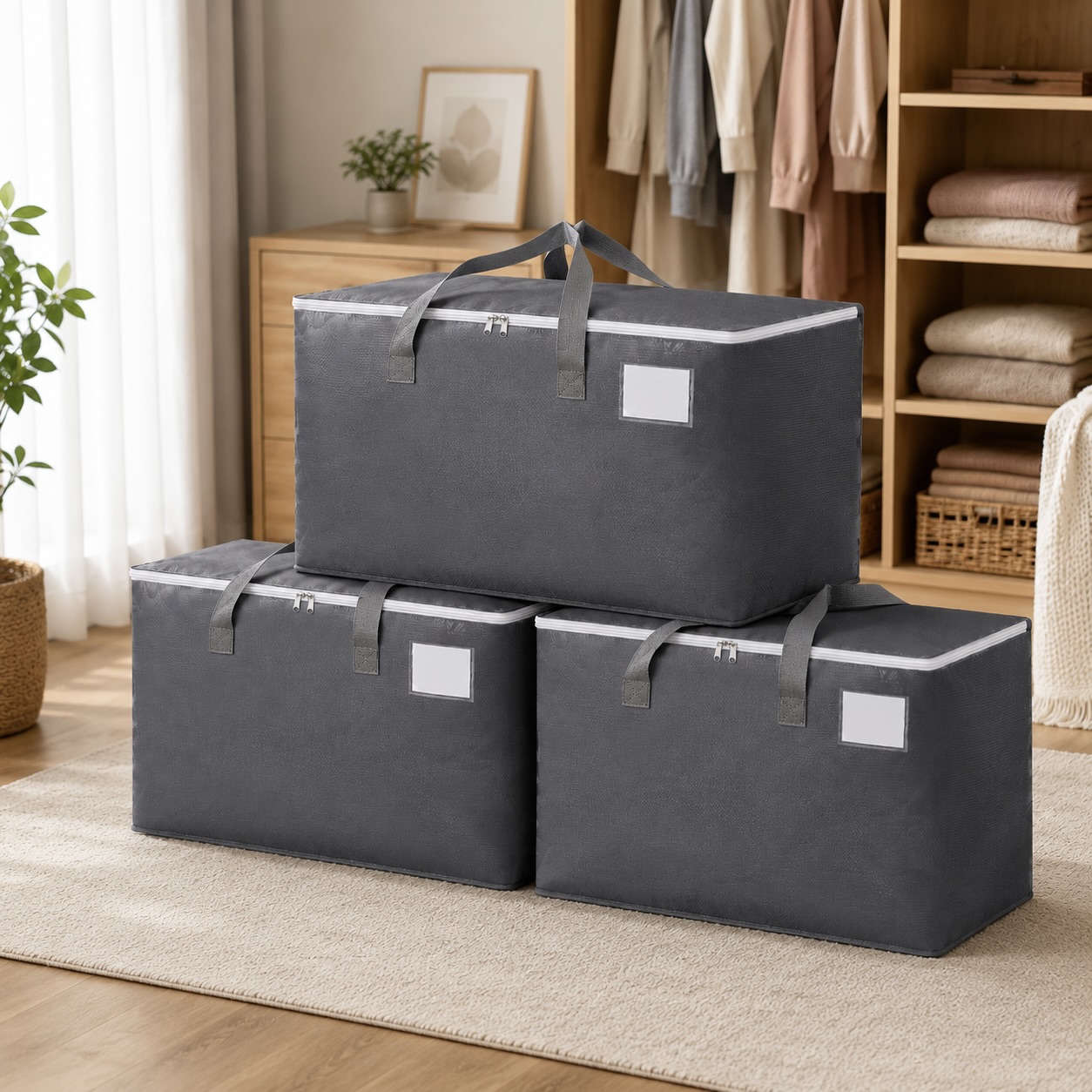 3x 90L Heavy Duty Waterproof Storage Bags