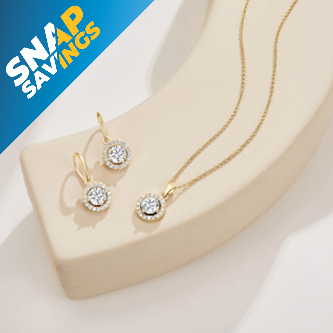 Nylah Necklace and Earring Set With Cubic Zirconia Crystals