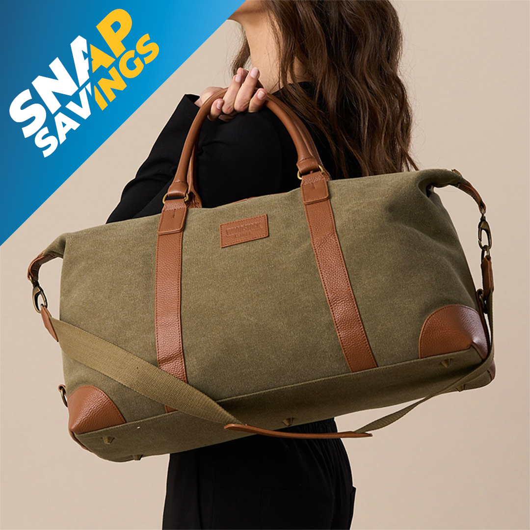 Genuine Leather and Canvas Oxford Duffel Bag