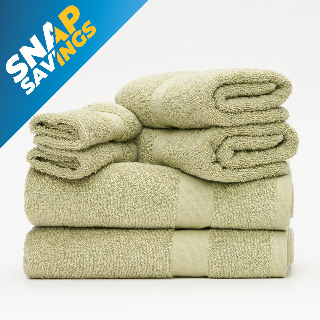 6-Piece 500gsm 100% Cotton Towel Set