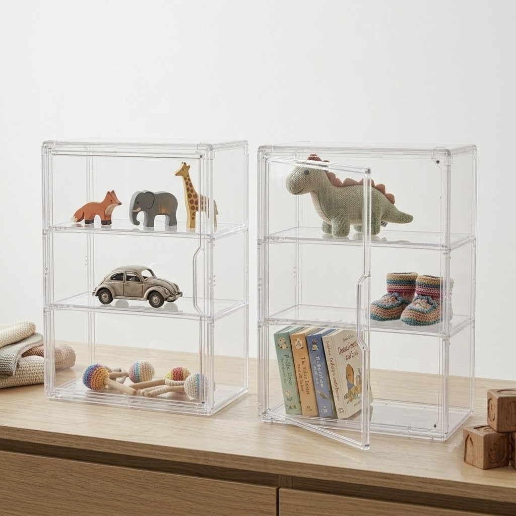 3-Tier Clear Display Box with Magnetic Door