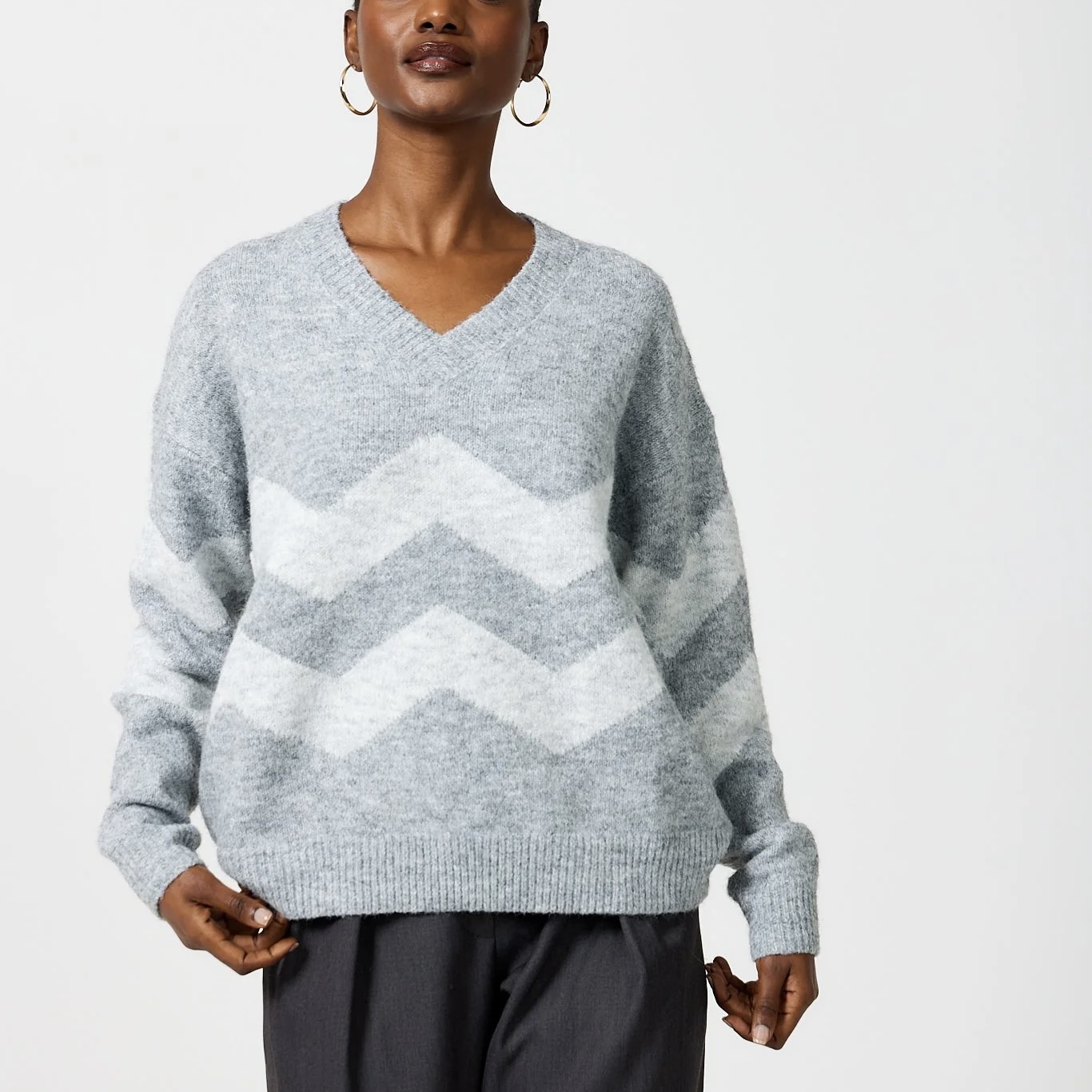 Ladies Danney Wool Blend Zig Zag Sweater