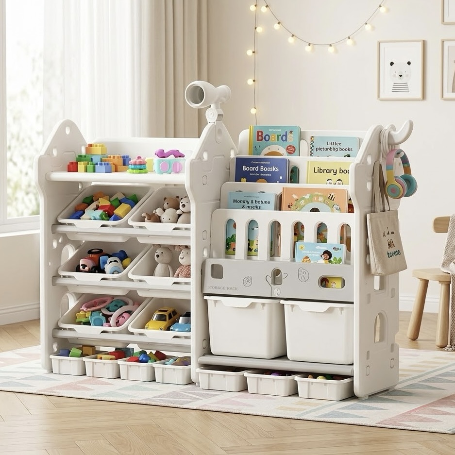 Toy Storage Organiser with Removable Bins
