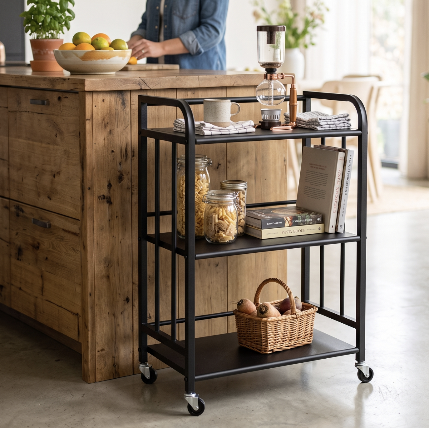 3-Tier Multipurpose Storage Rack Trolley