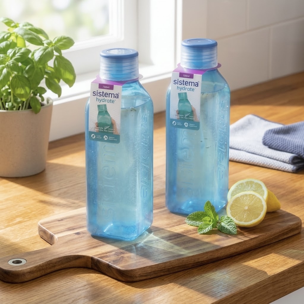 2x 725ml Medium Square Bottles