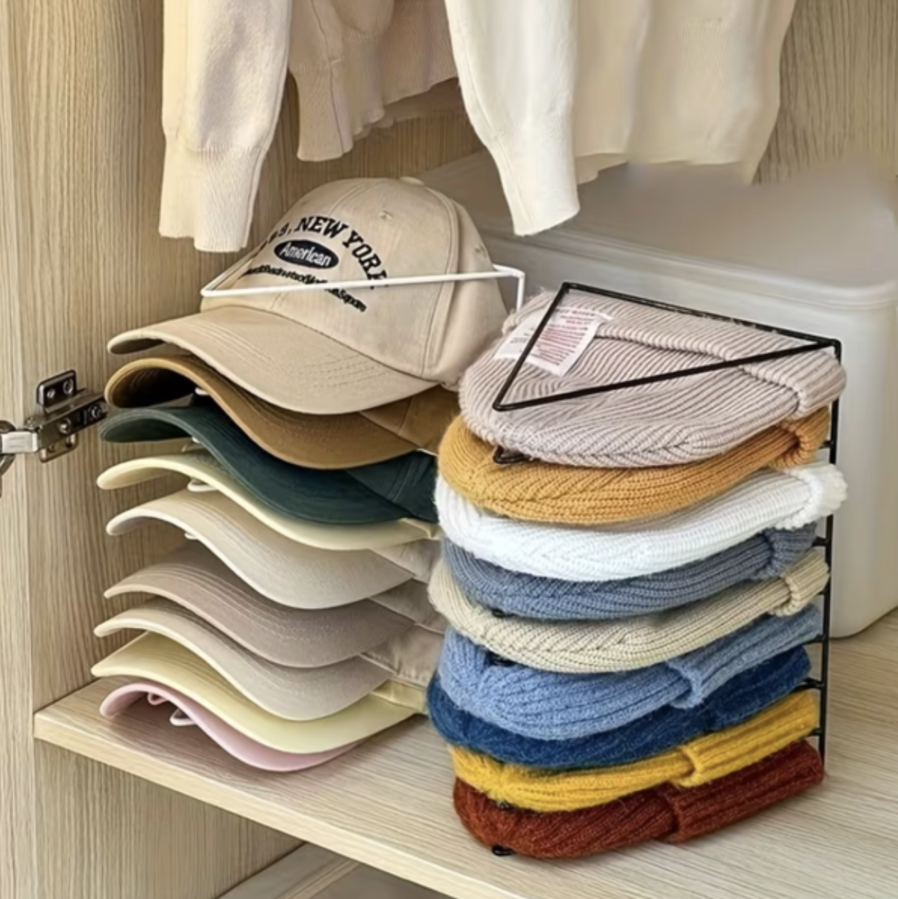9-Slot Metal Cap and Beanie Organiser Rack