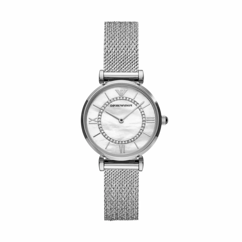 Ladies T-Bar Silver Round Stainless Steel Watch