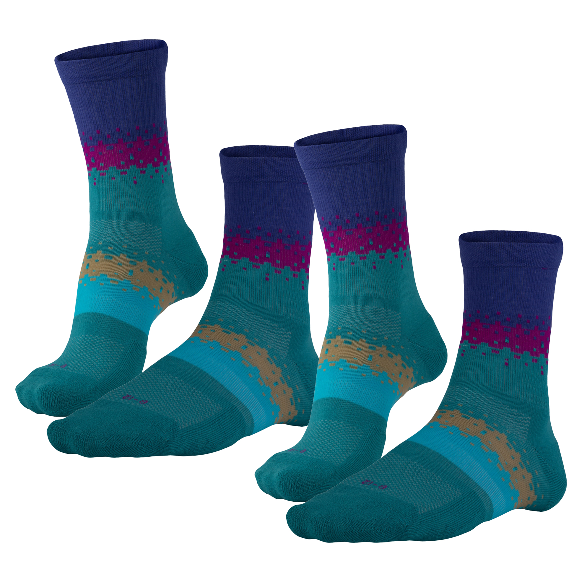 2x Pairs of Unisex Limited Small Block Socks